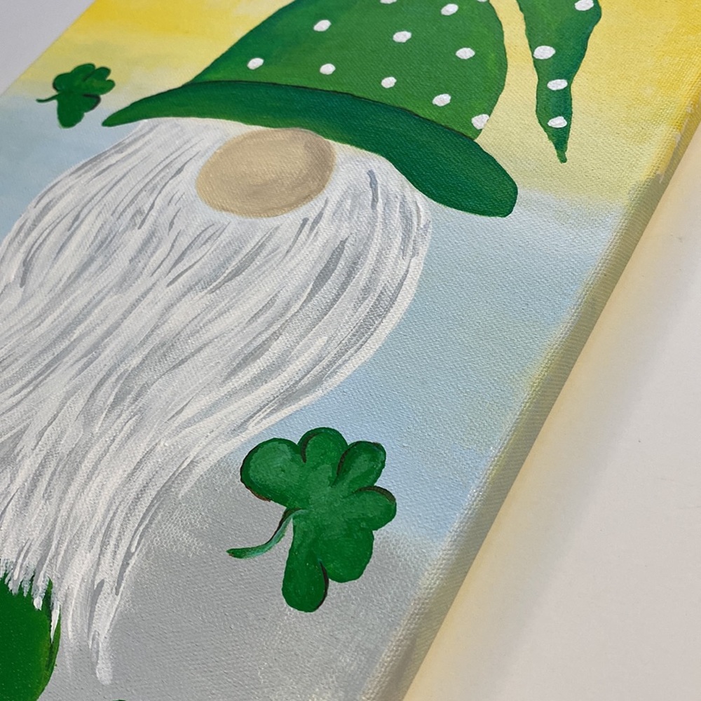 Lucky Gnome 14” x 11” Original Art Decor Wall Hanging Painting - Picture 9 of 11